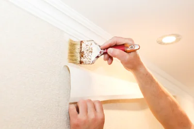 Pose de papier peint à Sainte-Anne — revêtements muraux et toiles de verre